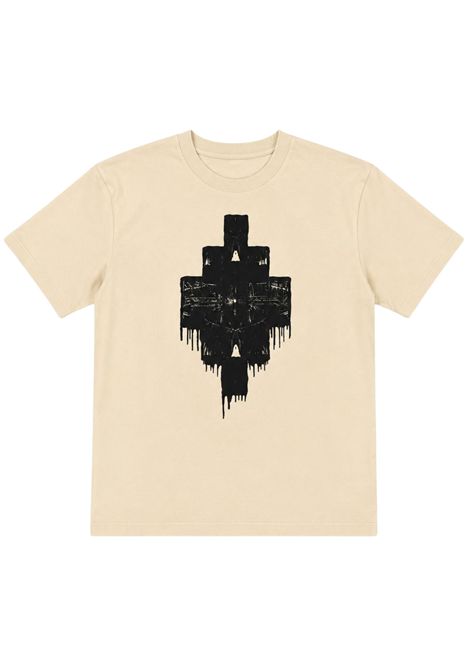 Cream cotton T-shirt for children MARCELO BURLON | JBTH056PANNA